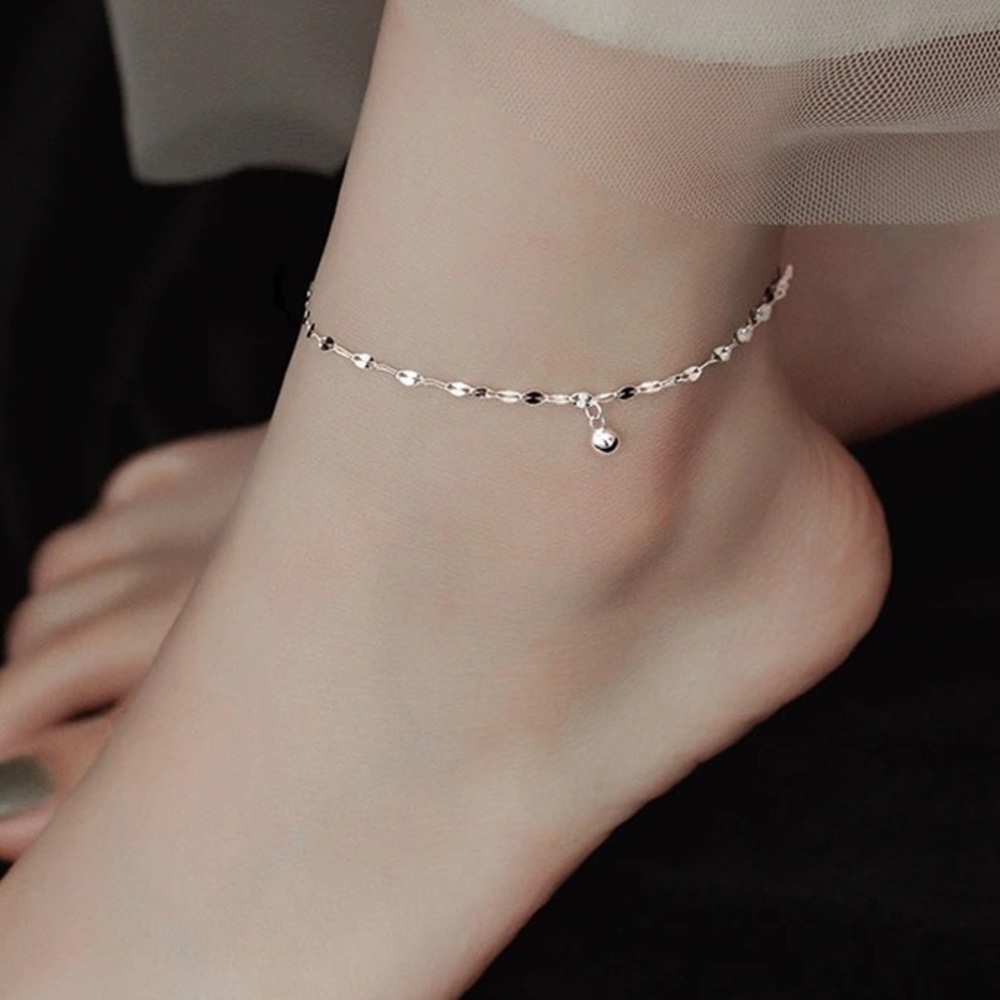 New Sterling Silver 925 ball charm ankle bracelet